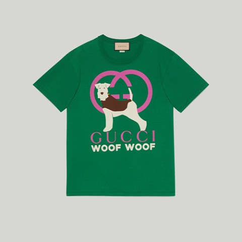 구찌 WOOF WOOF 프린트 코튼 티셔츠 (매장가 100만원)