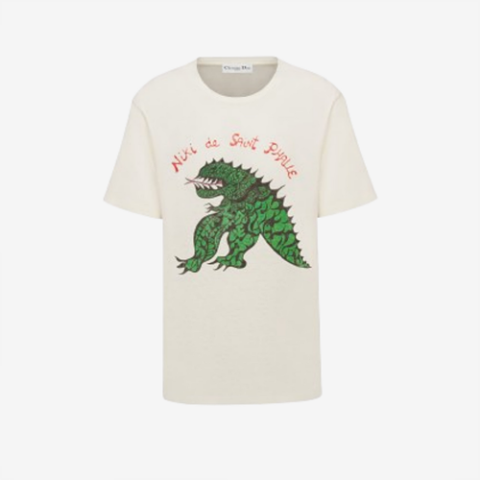 디올 화이트 코튼 린넨 저지 & 그린 Dragon 모티브 티셔츠 (매장가 200만원)