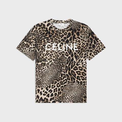 셀린느 레오파드 코튼 저지 루즈 반소매 티셔츠 (매장가 110만원)