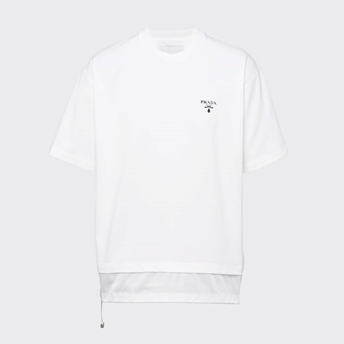 프라다 로고 나일론 디테일 반팔 티셔츠 (매장가 160만원) (2color)
