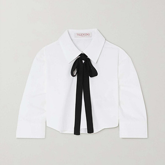 발렌티노 보타이 코튼 포플린 크롭 셔츠 (매장가 190만원)