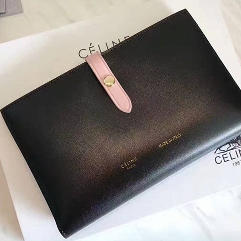 셀린느 스트랩 라지 멀티펑션 핑크 빽면 장지갑